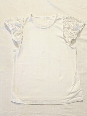 kate spade White Eyelet Flutter Sleeve Tee